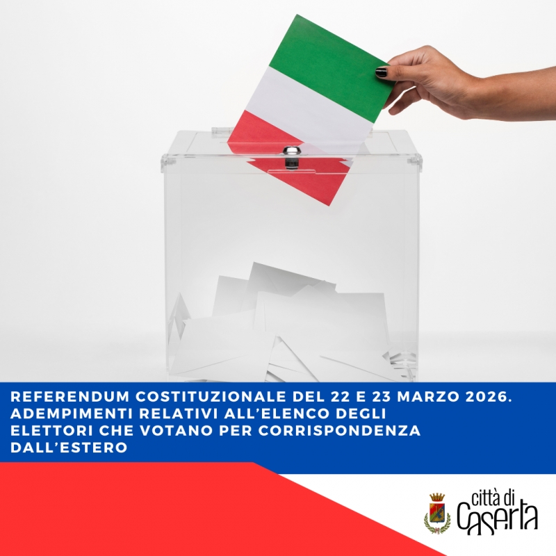 Referendum costituzionale del 22 e 23 marzo 2026. Voto per gli elettori temporaneamente all\'estero