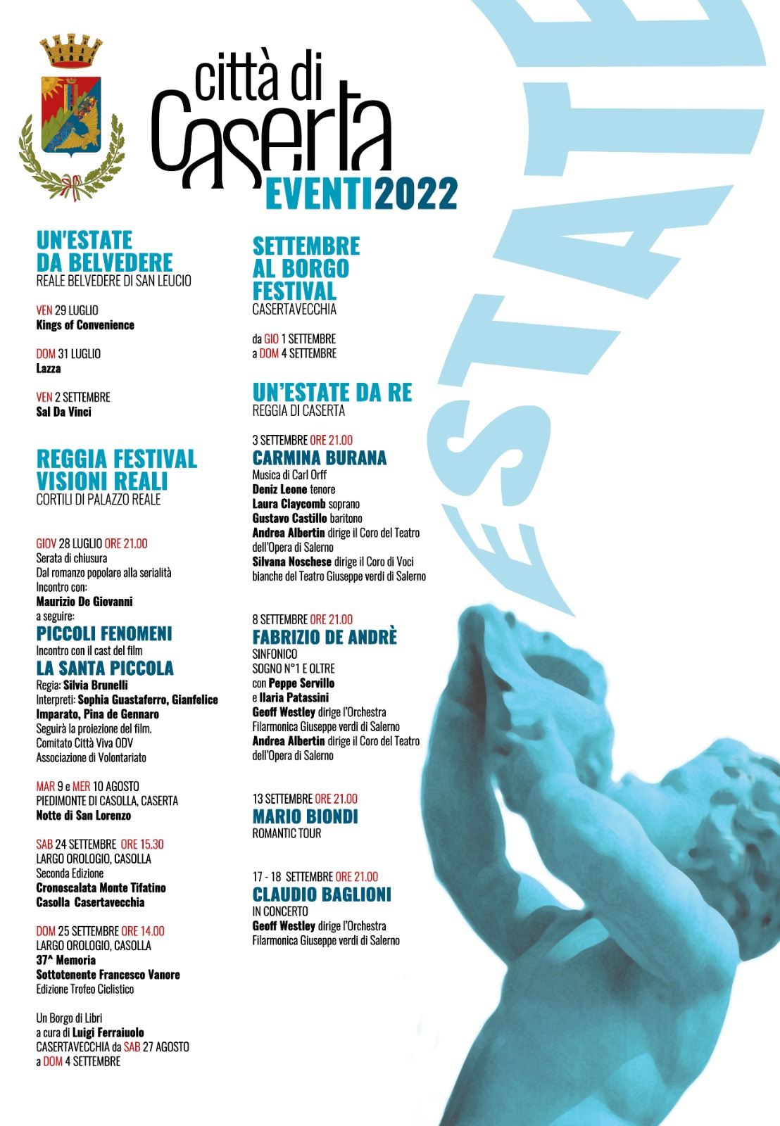 palinsesto Eventi 2022 Stagione Estiva | Comune di Caserta